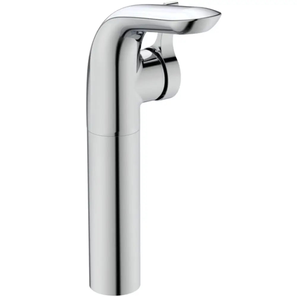 Waschtischarmatur in Chrom von Ideal Standard, mit gebogenem Auslauf und Bedienelement, geeignet für modernes Badezimmerdesign.